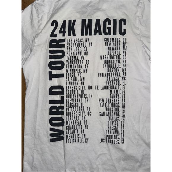 Bruno Mars 24K Magic World Tour T-Shirt White Men’s Medium 18x27 Concert Band T - Picture 5 of 5